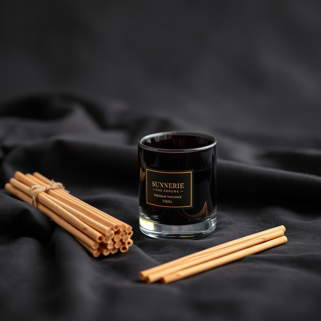 Incense set on charcoal fabric