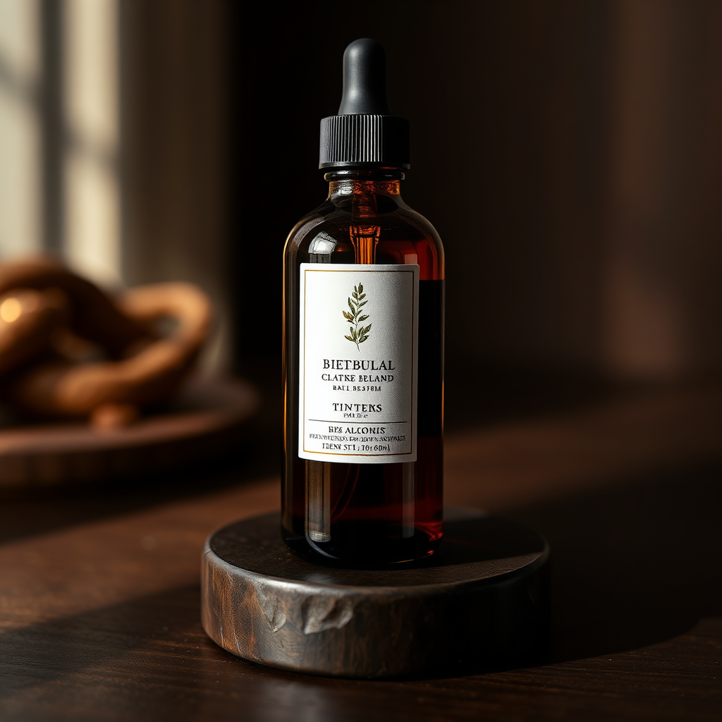 Amber tincture bottle